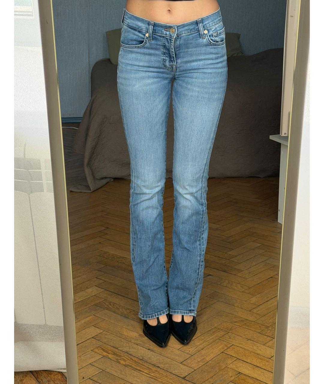 7 FOR ALL MANKIND Синие хлопковые джинсы слим, фото 5