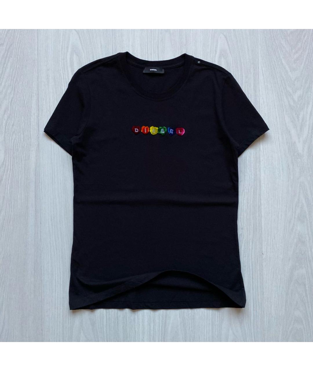 DIESEL Черная хлопковая футболка, фото 8