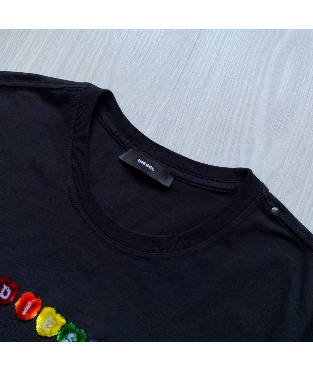 DIESEL Черная хлопковая футболка, фото 4