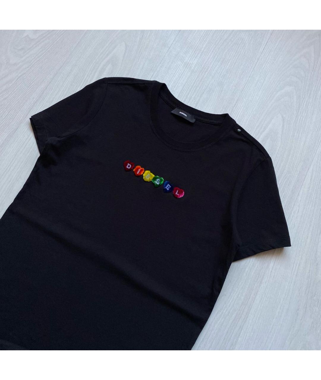 DIESEL Черная хлопковая футболка, фото 2