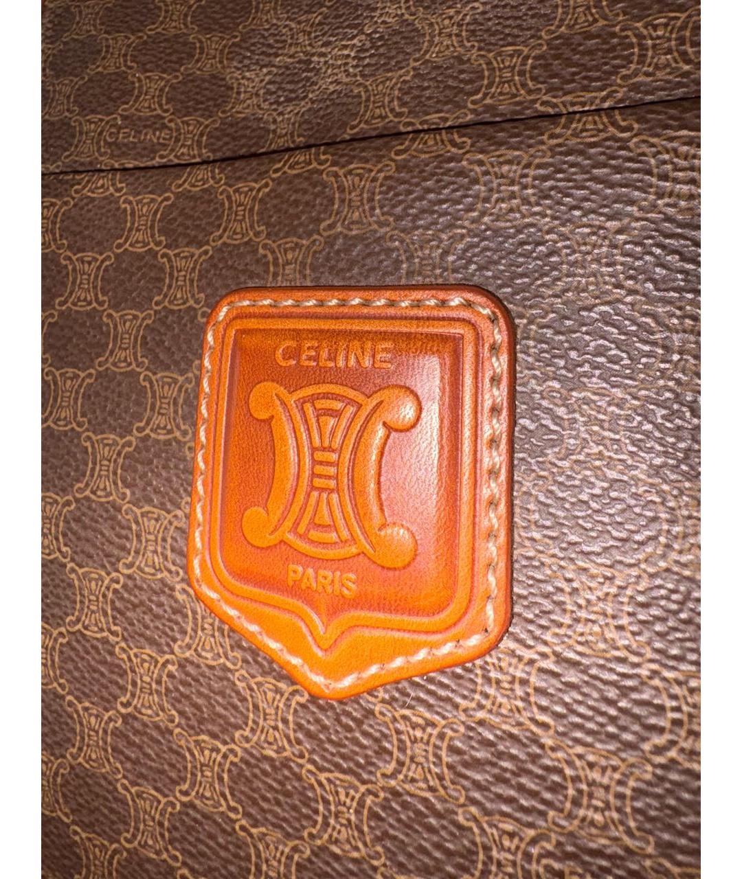 CELINE Коричневая кожаная сумка тоут, фото 6