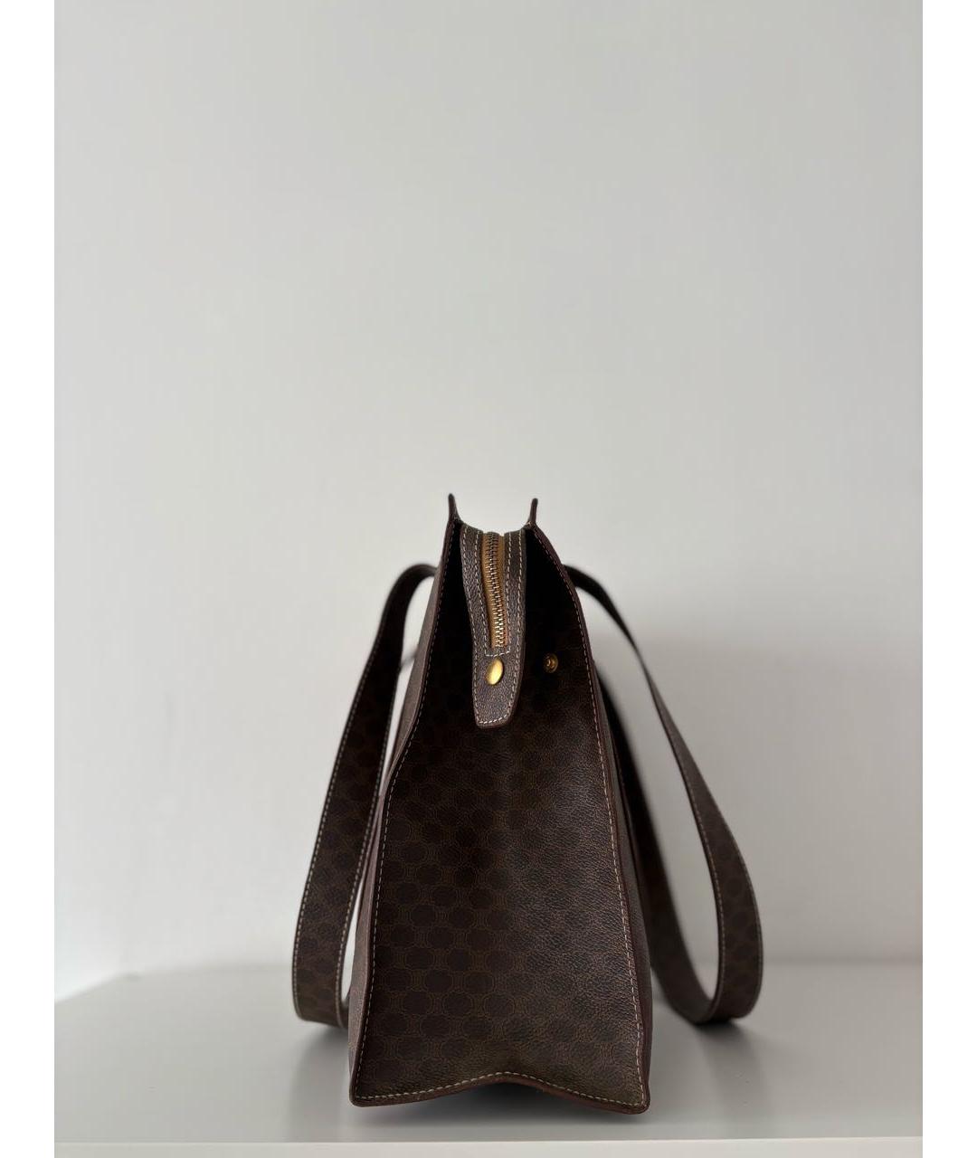 CELINE Коричневая кожаная сумка тоут, фото 4