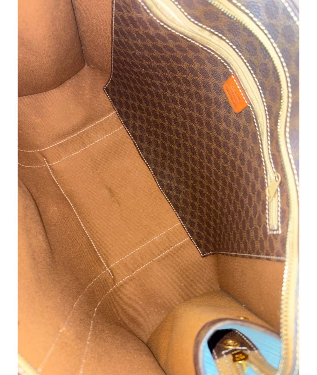 CELINE Коричневая кожаная сумка тоут, фото 5