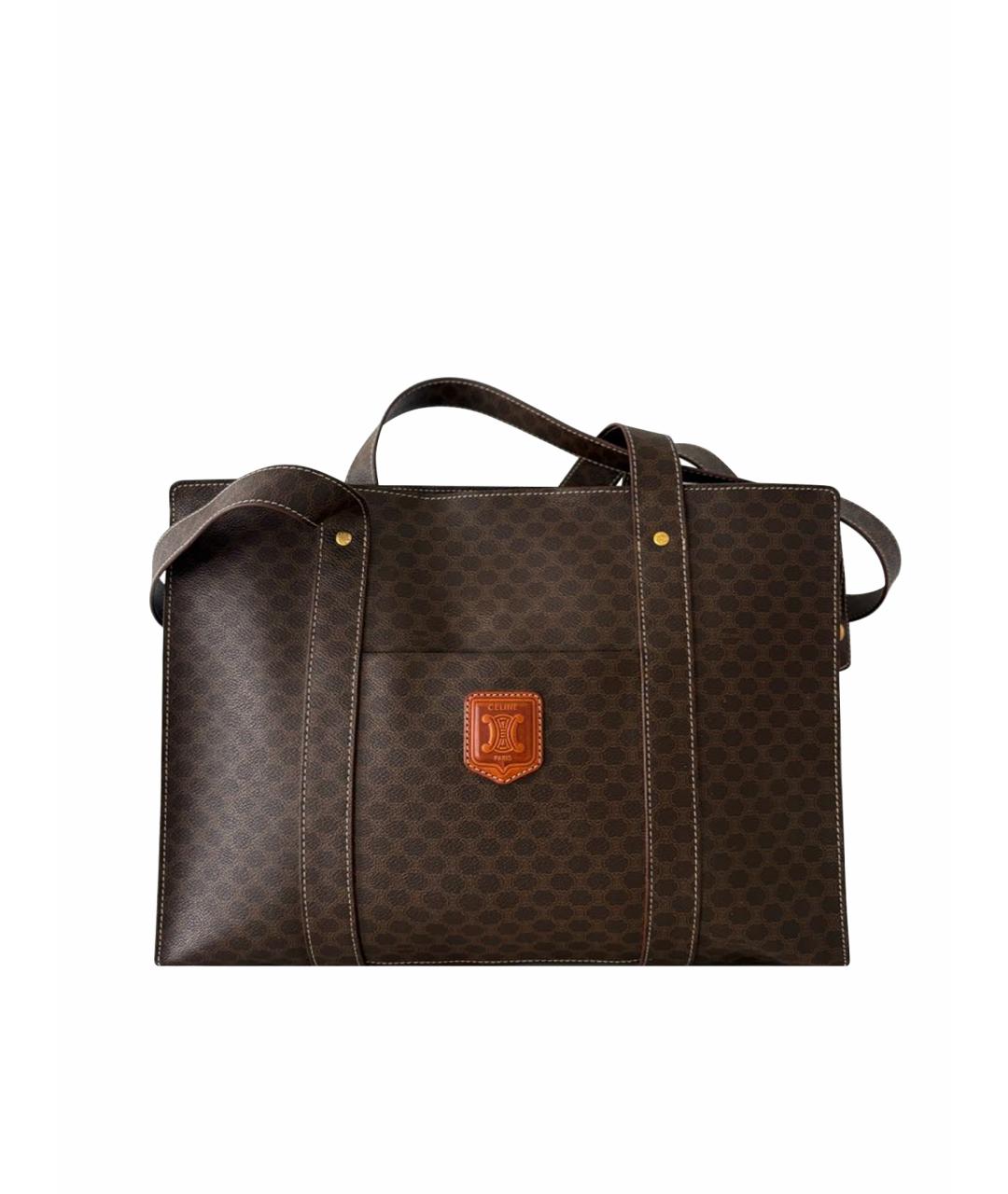 CELINE Коричневая кожаная сумка тоут, фото 1