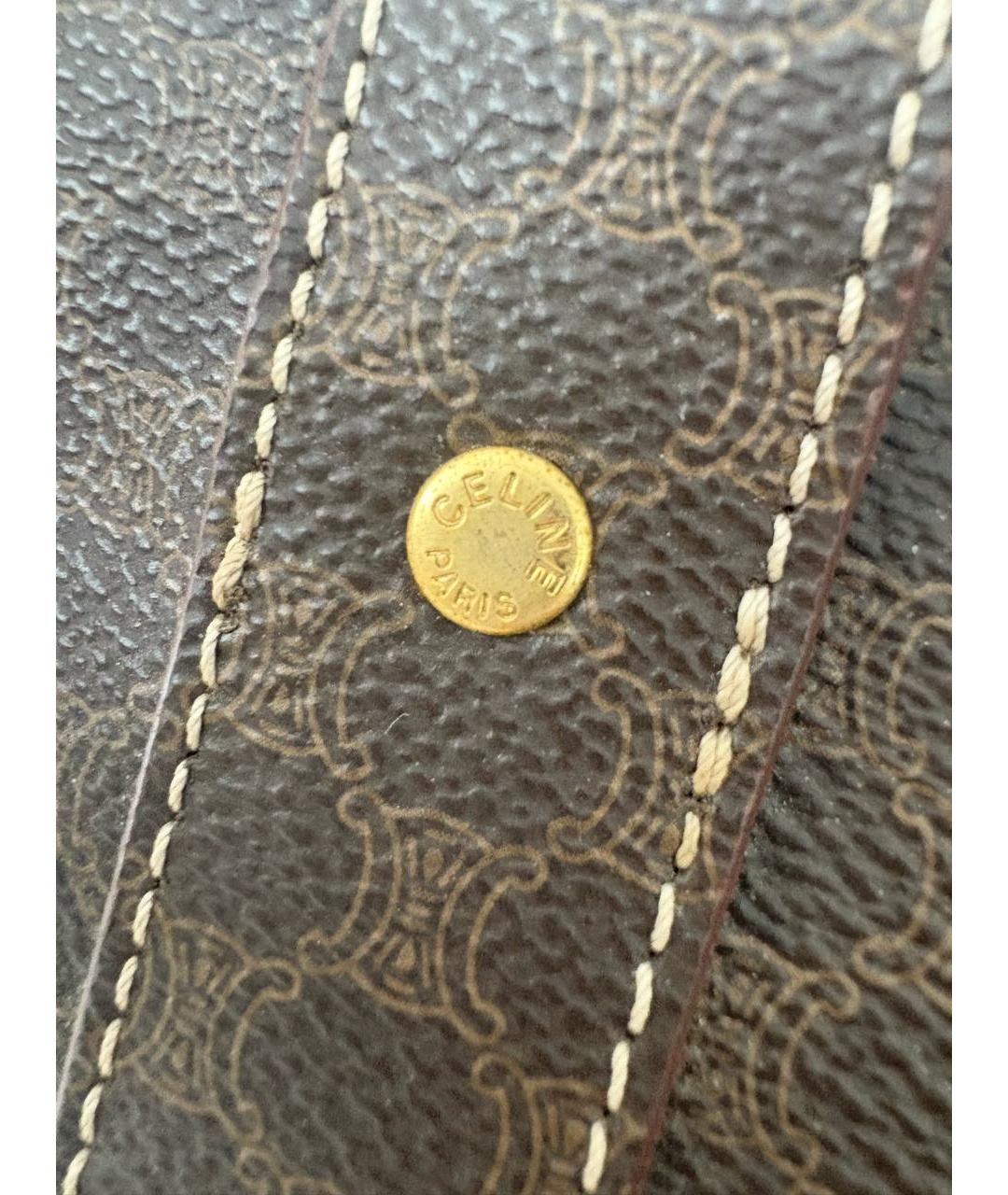 CELINE Коричневая кожаная сумка тоут, фото 8