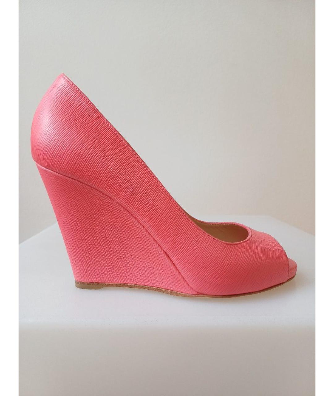 SERGIO ROSSI Коралловые кожаные туфли, фото 10