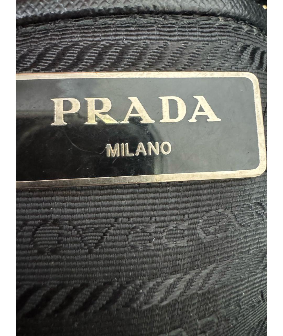 PRADA Черная кожаная сумка с короткими ручками, фото 8