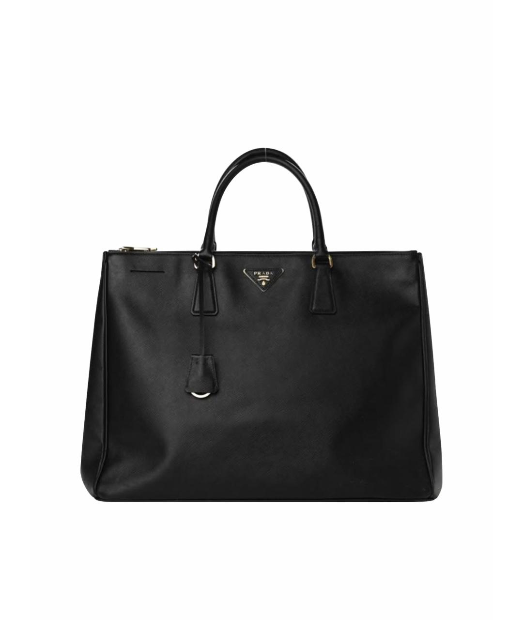 PRADA Черная кожаная сумка с короткими ручками, фото 9
