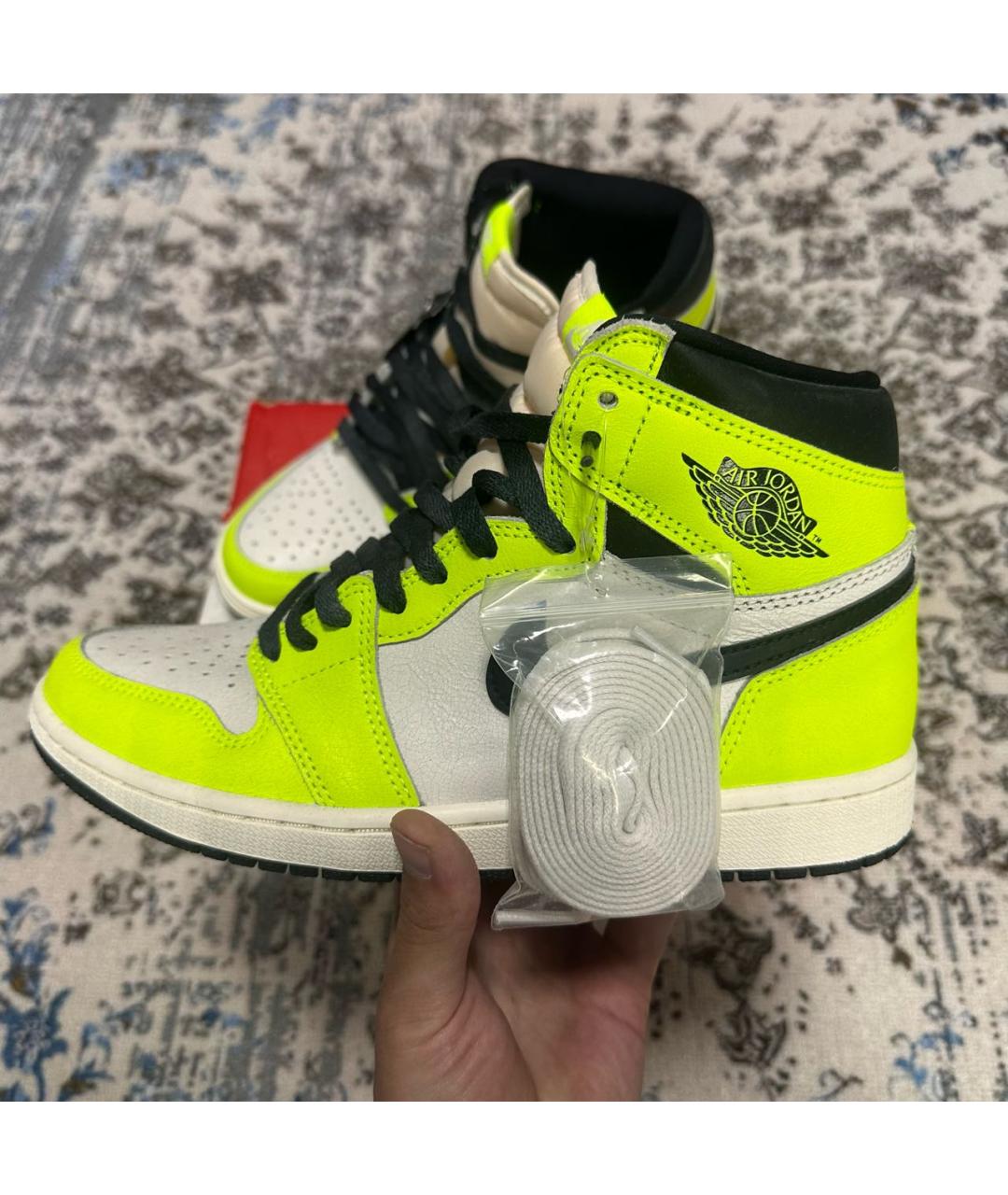 JORDAN Зеленые высокие кроссовки / кеды из искусственной кожи, фото 3