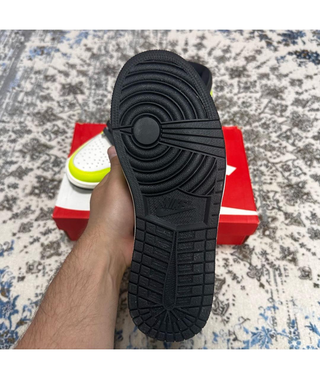 JORDAN Зеленые высокие кроссовки / кеды из искусственной кожи, фото 5