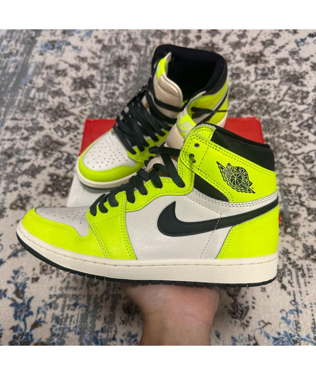 JORDAN Зеленые высокие кроссовки / кеды из искусственной кожи, фото 2