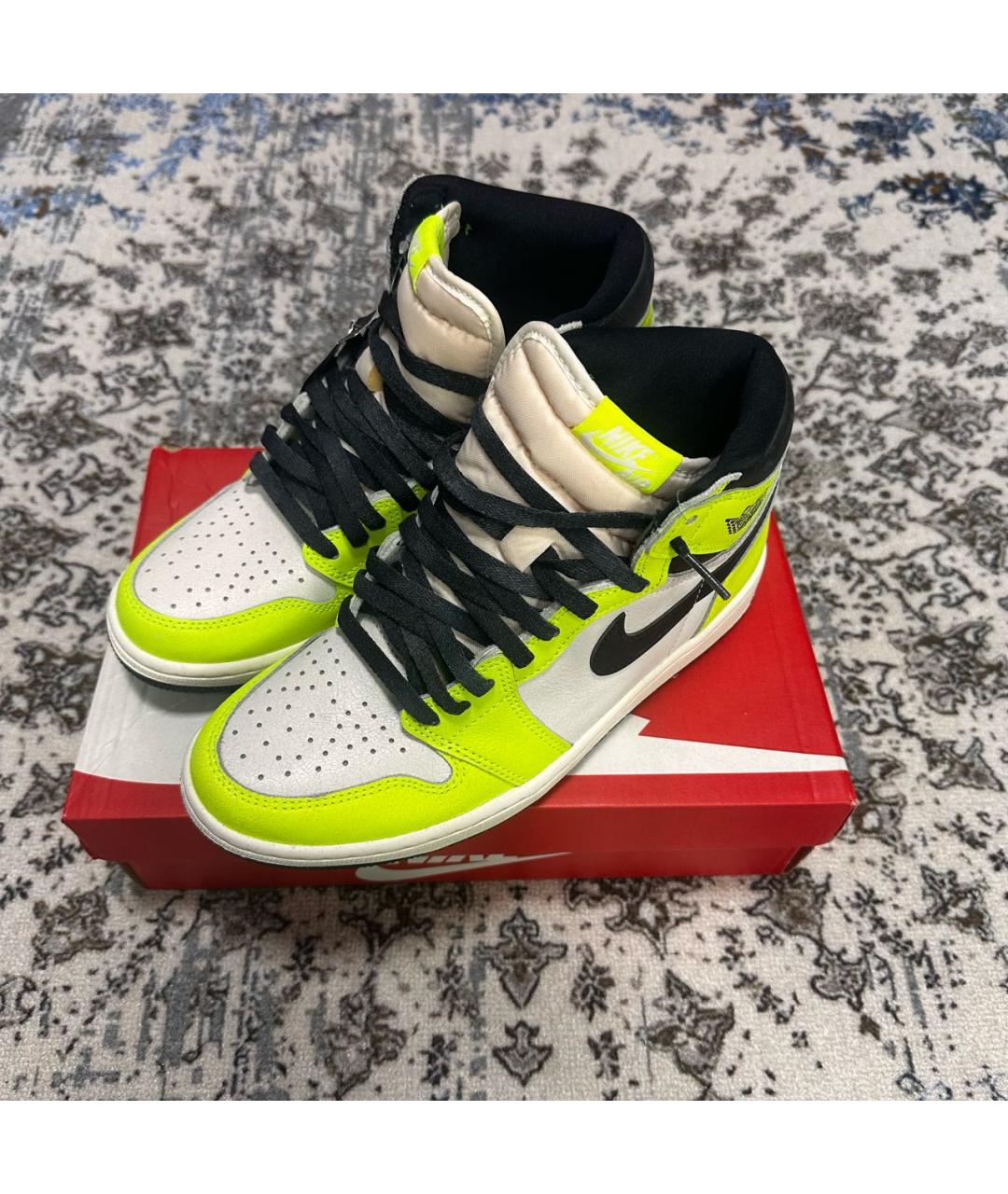 JORDAN Зеленые высокие кроссовки / кеды из искусственной кожи, фото 6