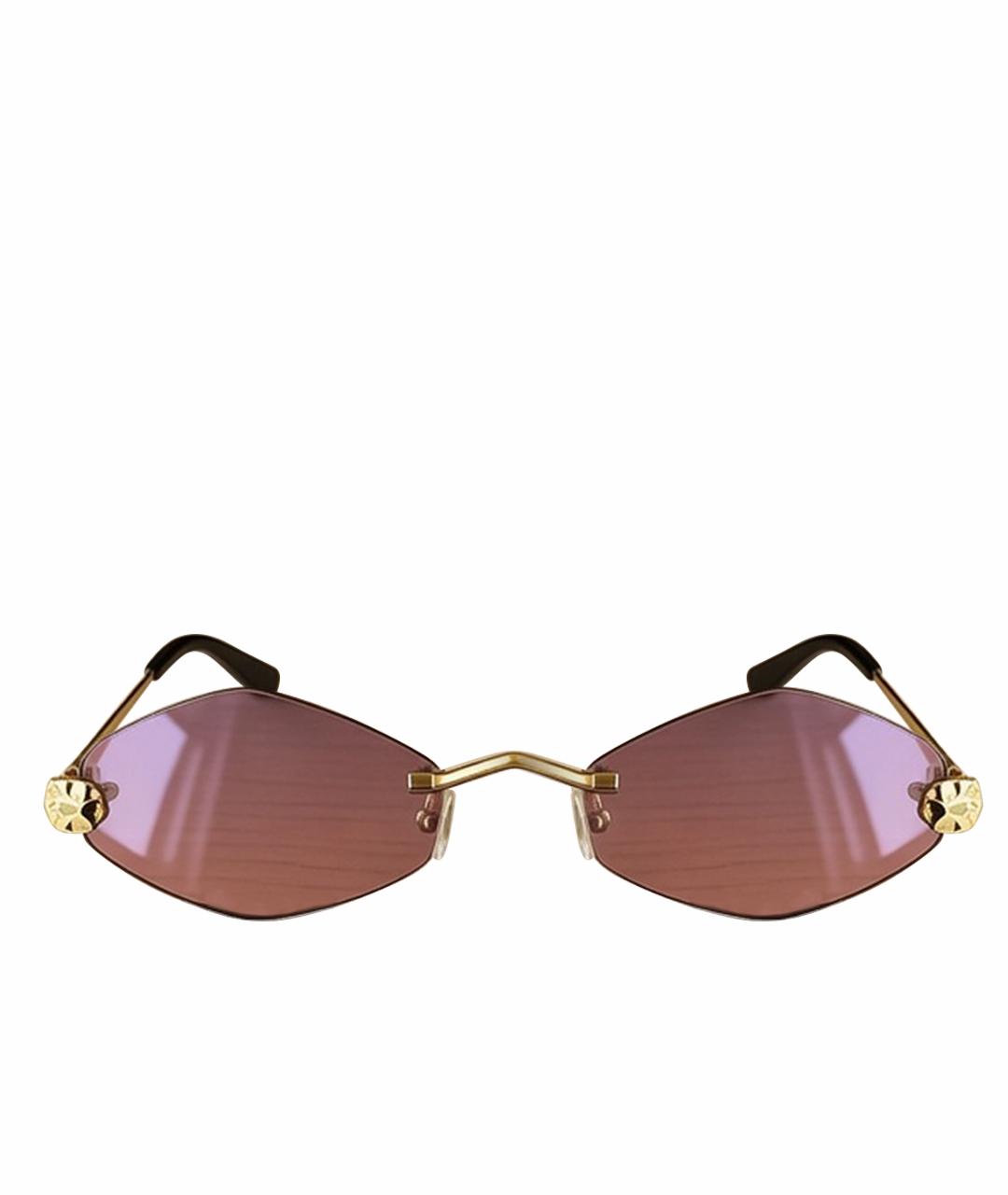 CARTIER Розовые металлические солнцезащитные очки, фото 1
