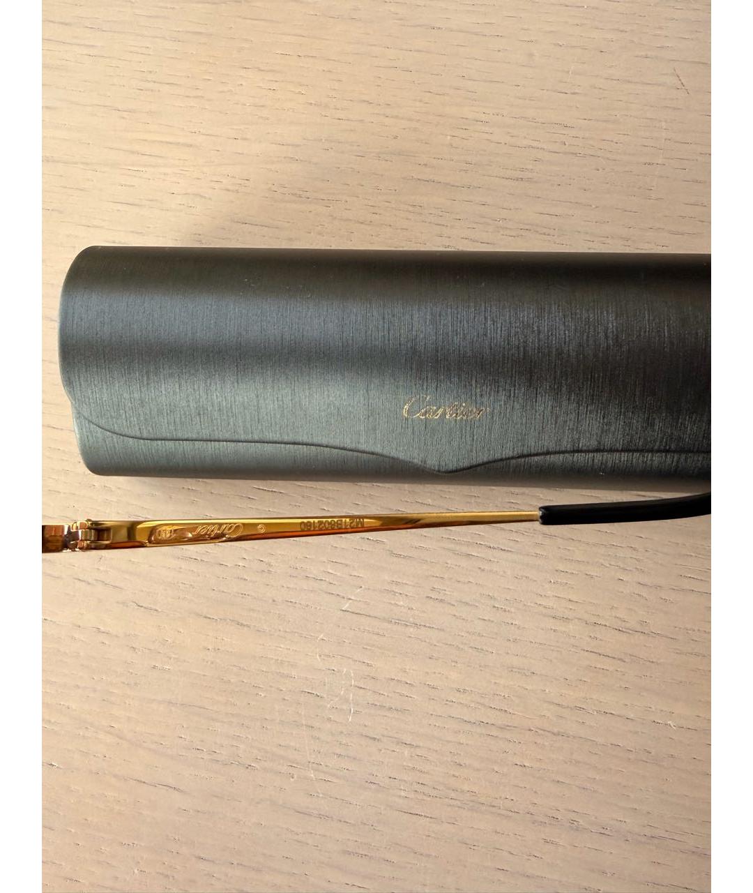 CARTIER Розовые металлические солнцезащитные очки, фото 4