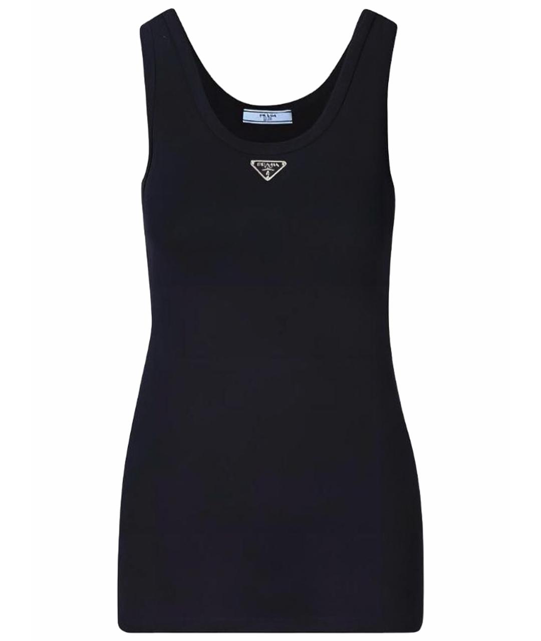 PRADA Черная хлопковая майка, фото 1