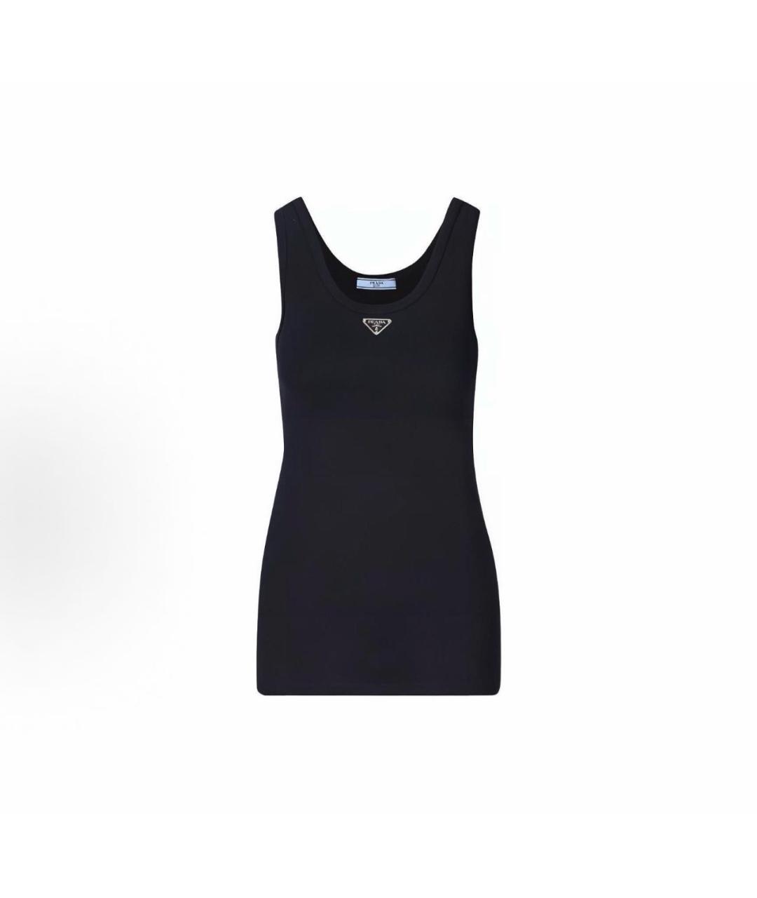 PRADA Черная хлопковая майка, фото 3