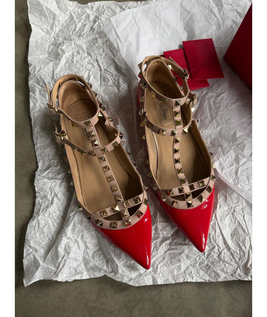 VALENTINO Красные балетки из лакированной кожи, фото 4