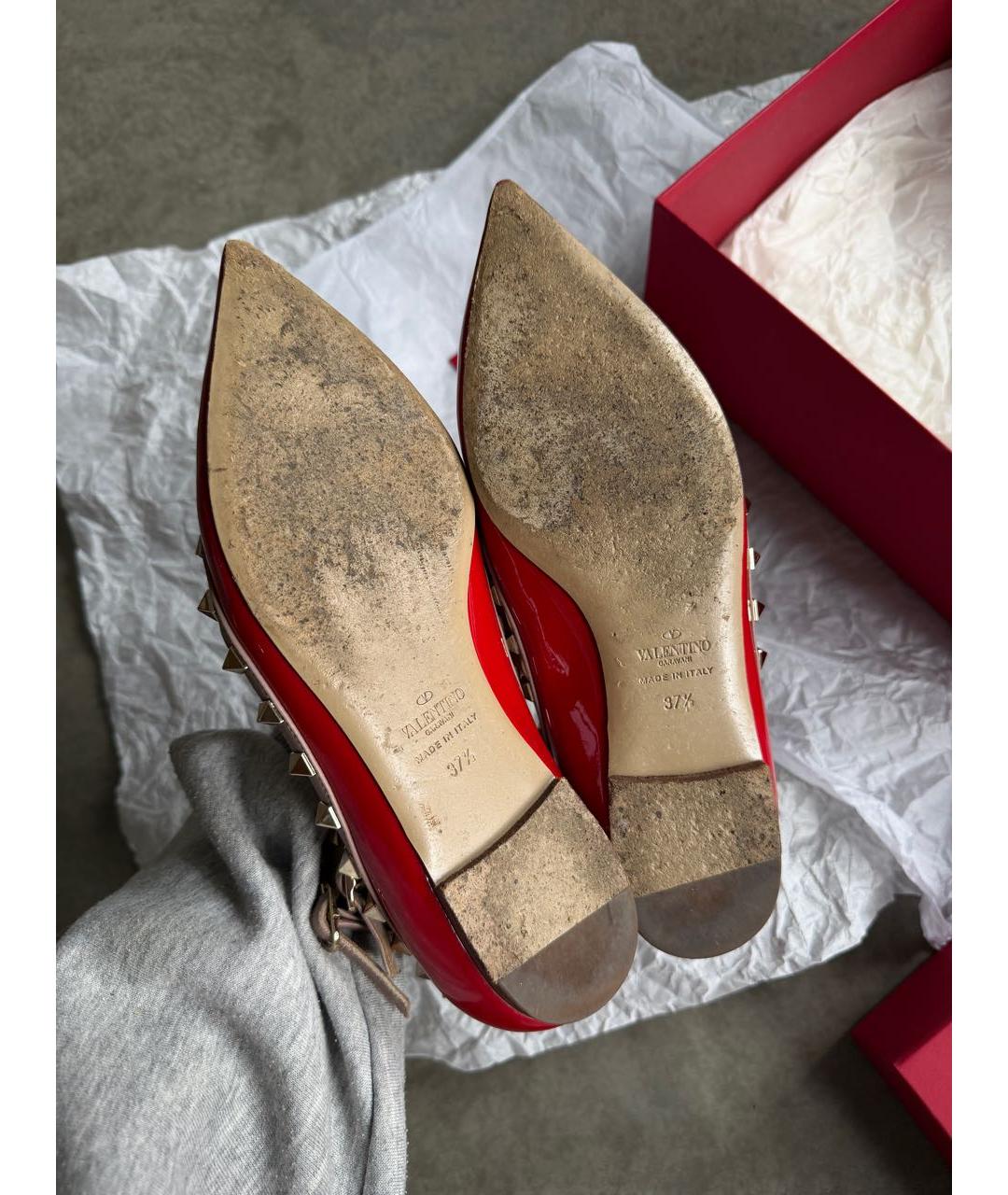 VALENTINO Красные балетки из лакированной кожи, фото 7