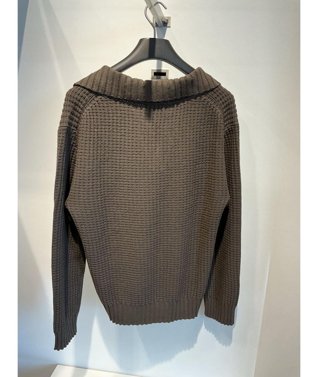 HUGO Коричневый хлопковый джемпер / свитер, фото 4