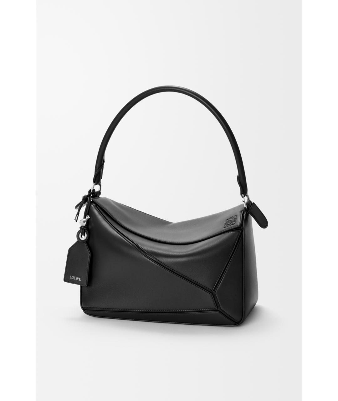 LOEWE Черная кожаная сумка с короткими ручками, фото 4