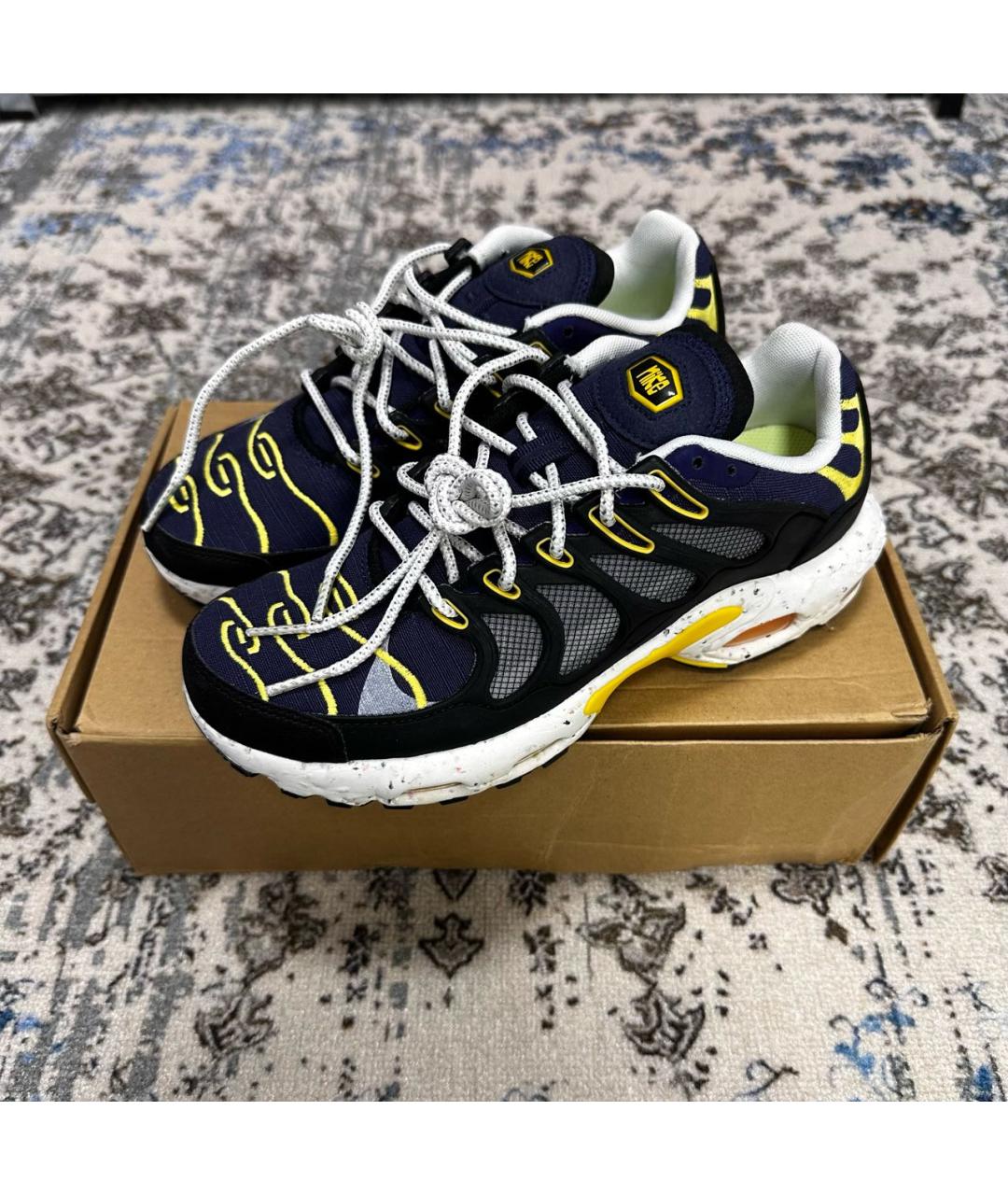 NIKE Темно-синие синтетические низкие кроссовки / кеды, фото 2