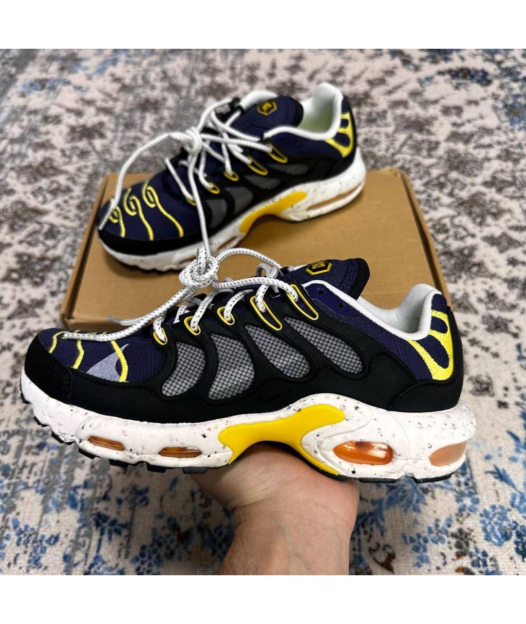 NIKE Темно-синие синтетические низкие кроссовки / кеды, фото 5