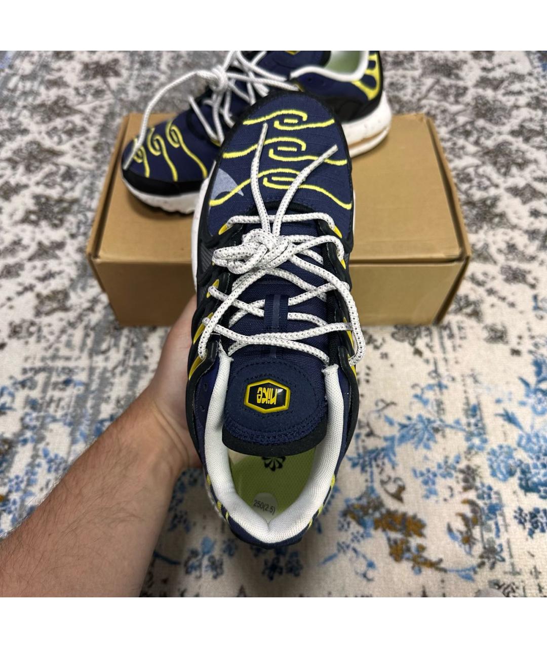 NIKE Темно-синие синтетические низкие кроссовки / кеды, фото 3