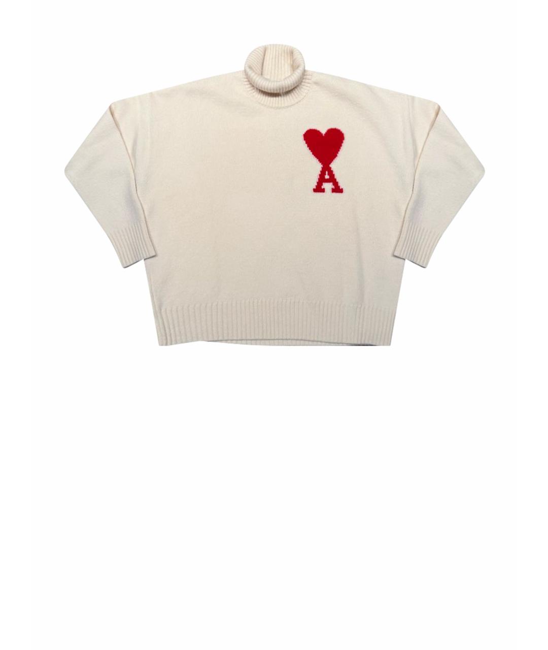 Ami Paris Бежевый шерстяной джемпер / свитер, фото 1