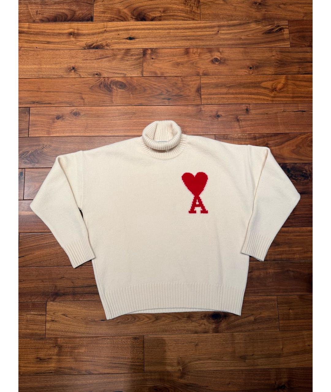 Ami Paris Бежевый шерстяной джемпер / свитер, фото 5