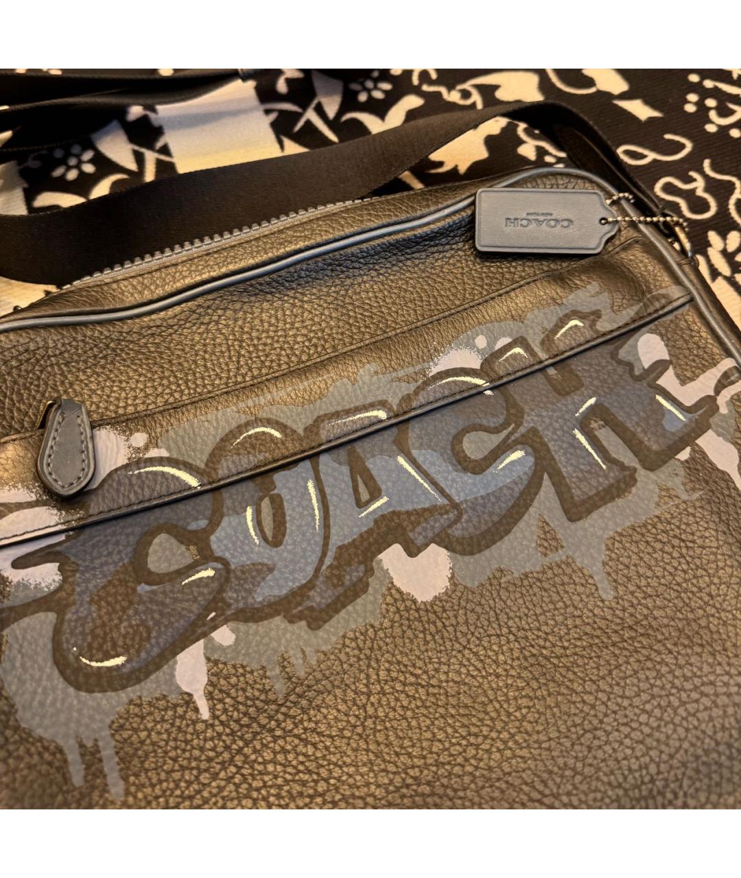 COACH Черная сумка на плечо из искусственной кожи, фото 3