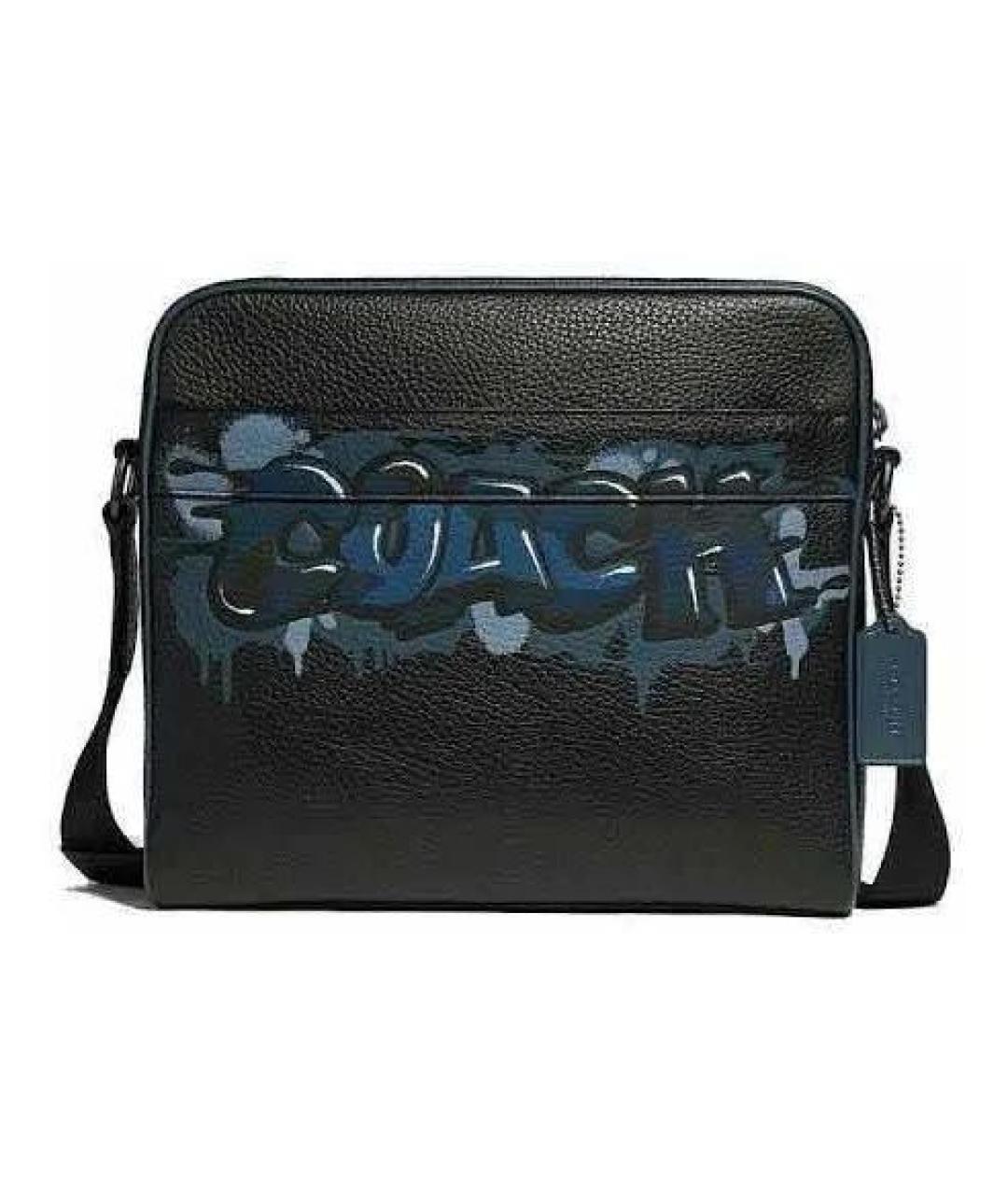 COACH Черная сумка на плечо из искусственной кожи, фото 5