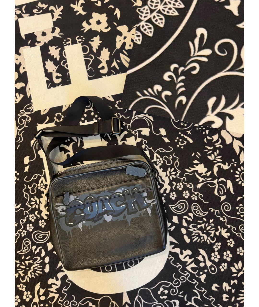 COACH Черная сумка на плечо из искусственной кожи, фото 2