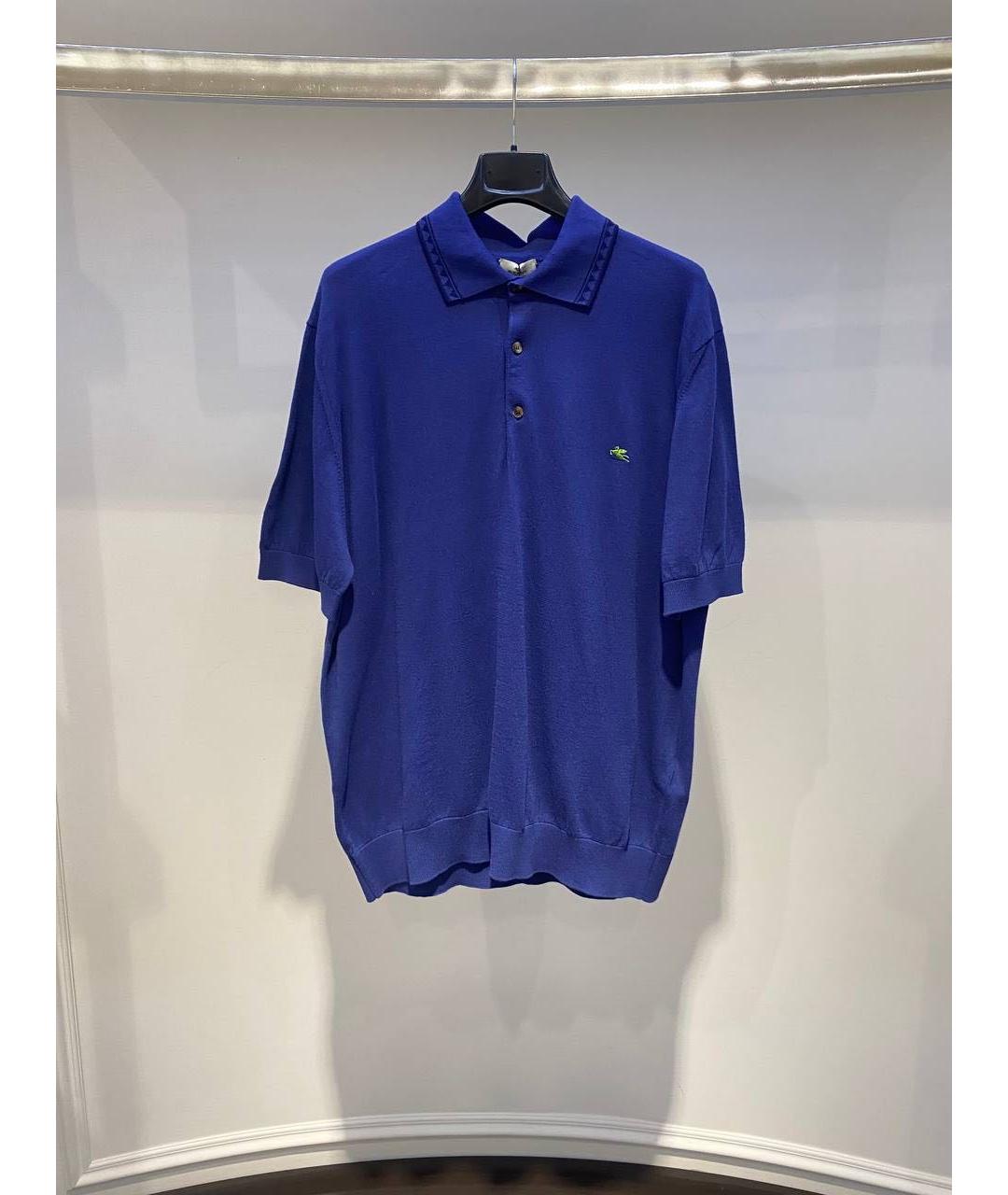 ETRO Синее поло с коротким рукавом, фото 3