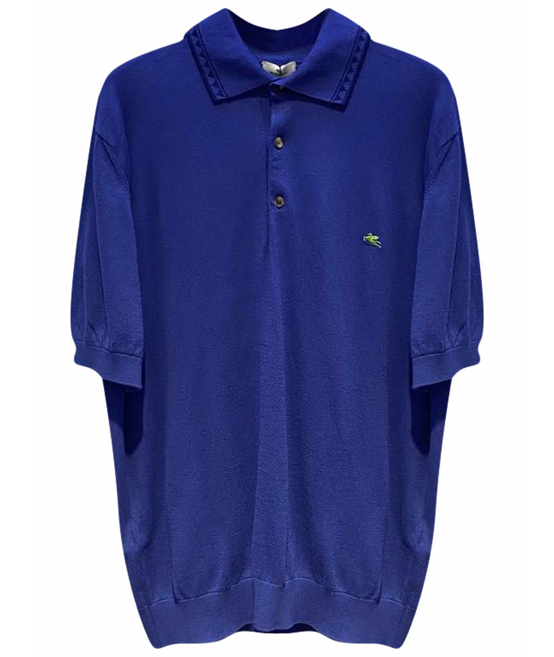 ETRO Синее поло с коротким рукавом, фото 1