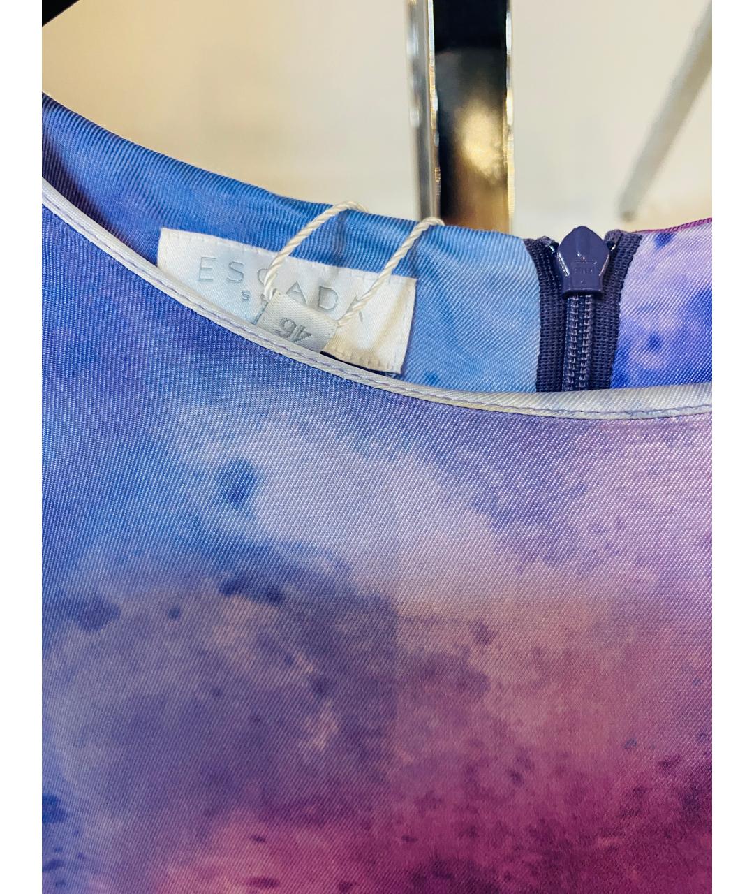 ESCADA Голубое вискозное повседневное платье, фото 3