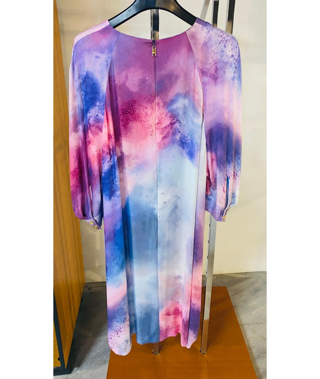 ESCADA Голубое вискозное повседневное платье, фото 6