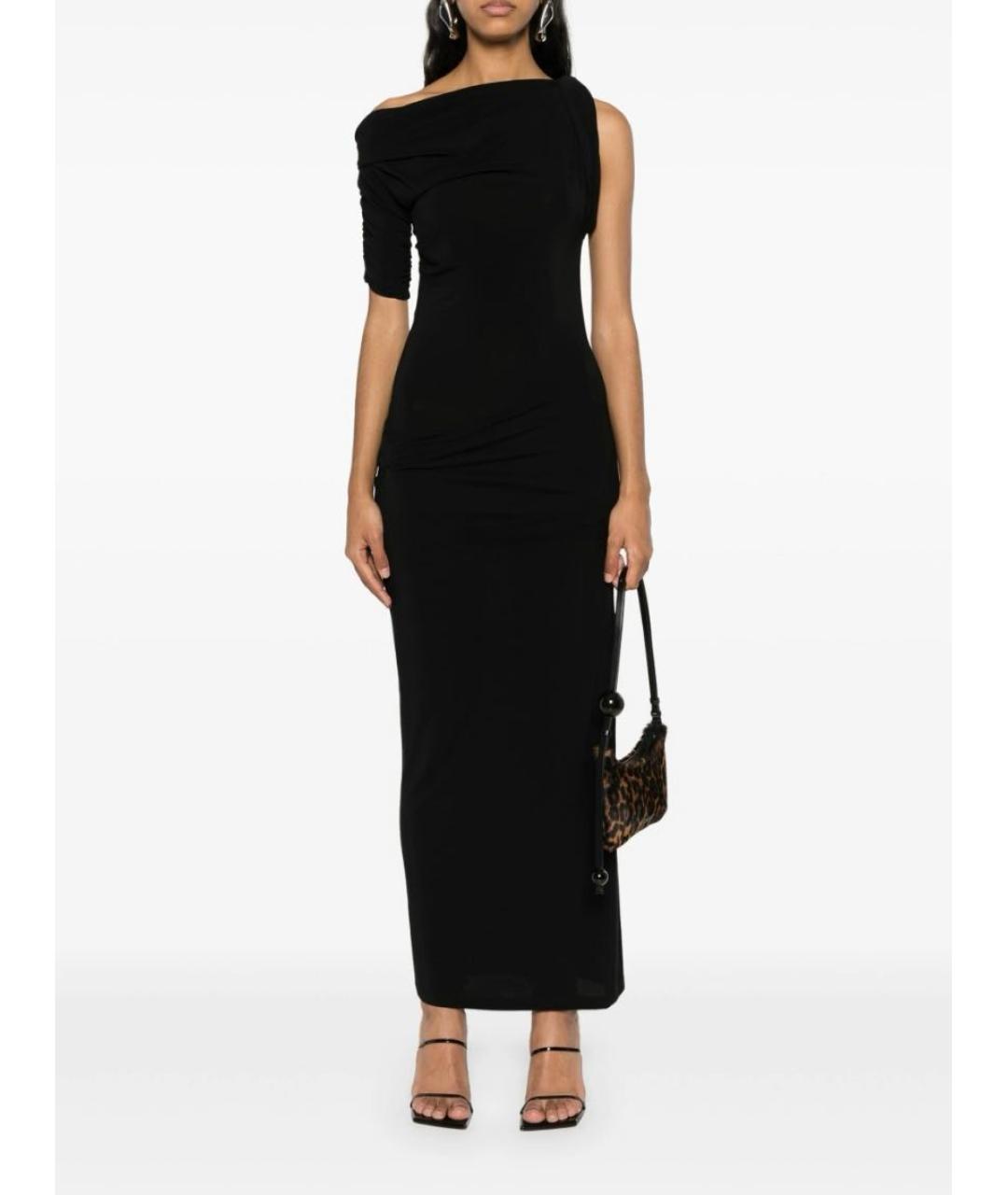 JACQUEMUS Черное вискозное вечернее платье, фото 6