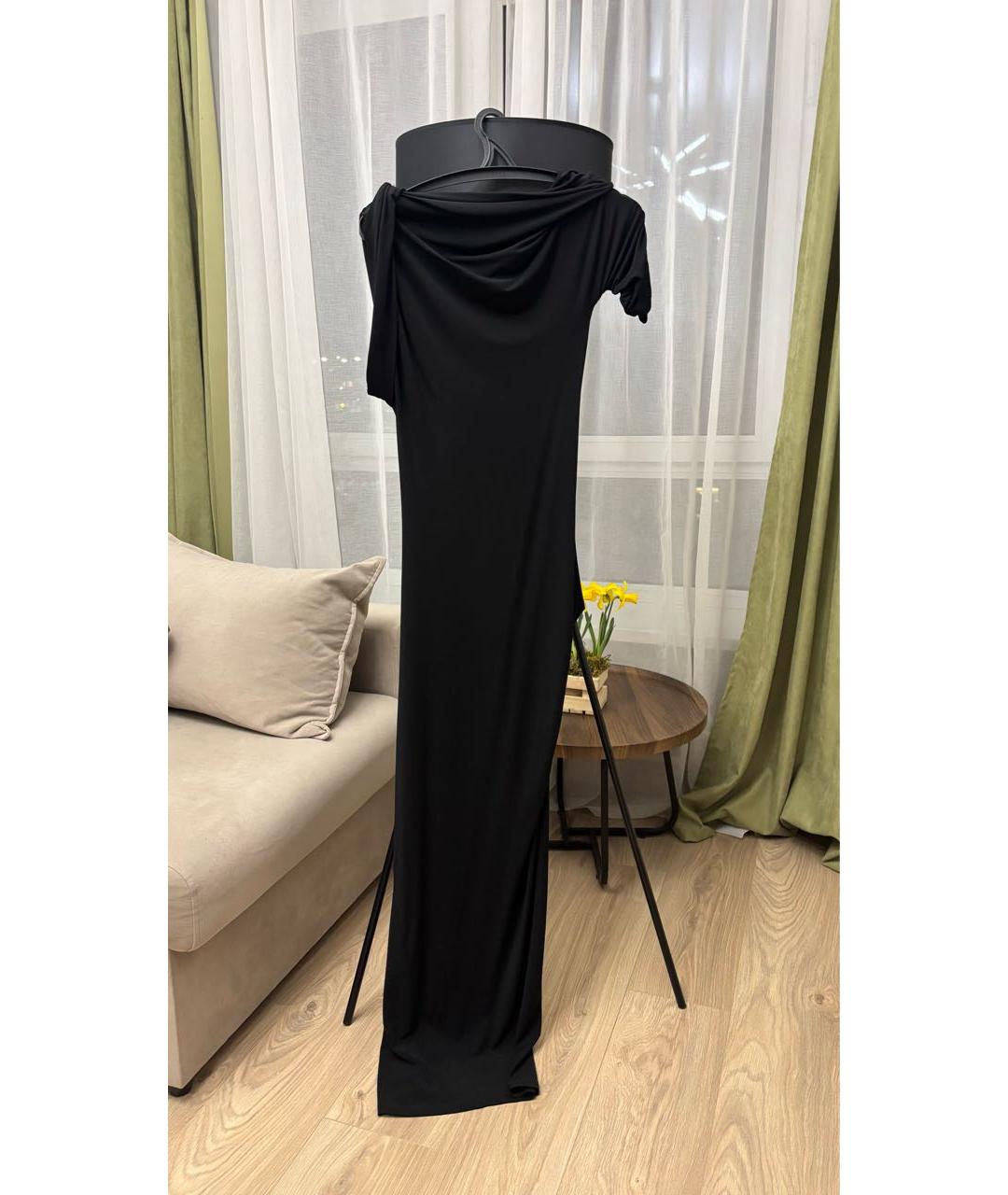 JACQUEMUS Черное вискозное вечернее платье, фото 5