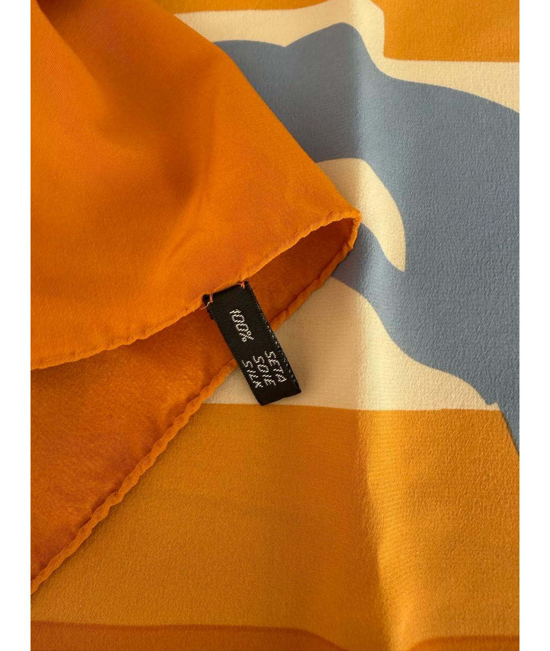 JIL SANDER Оранжевое шелковое парео, фото 3