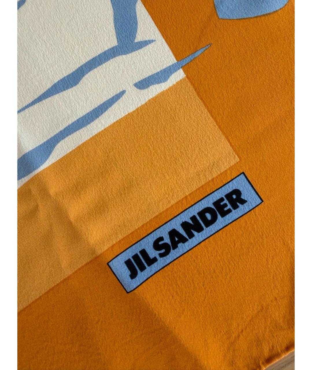 JIL SANDER Оранжевое шелковое парео, фото 2