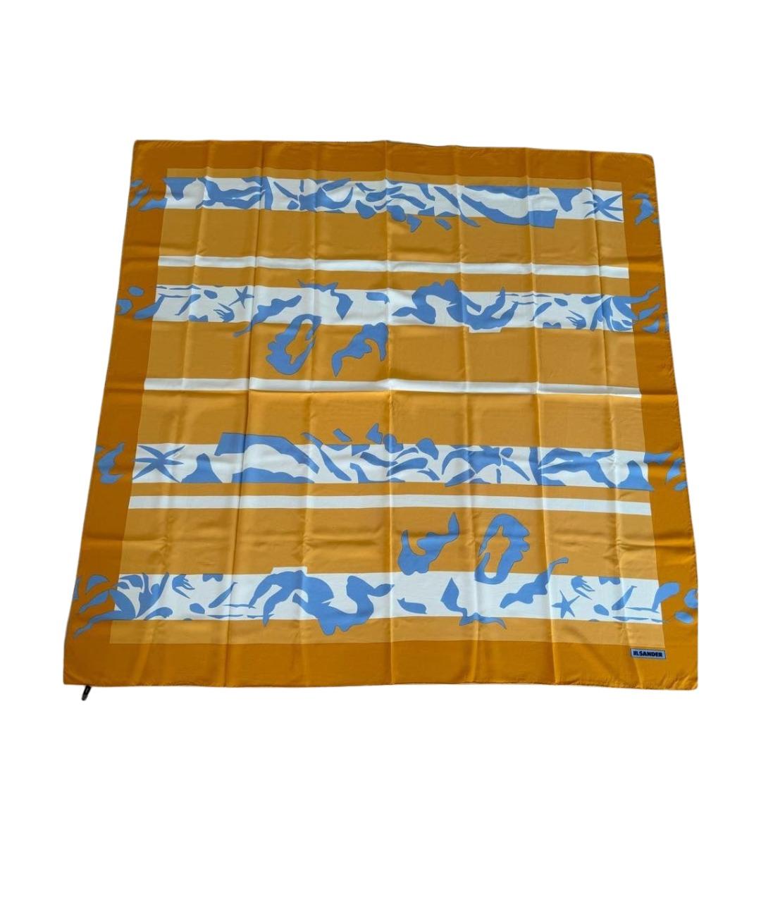 JIL SANDER Оранжевое шелковое парео, фото 1