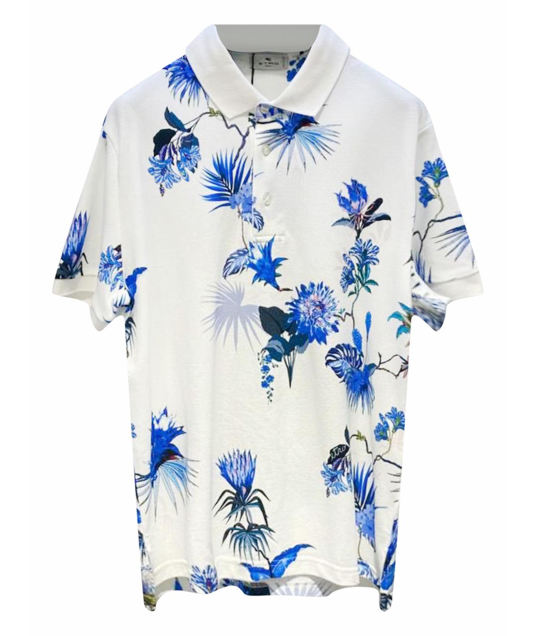 ETRO Белое хлопковое поло с коротким рукавом, фото 1