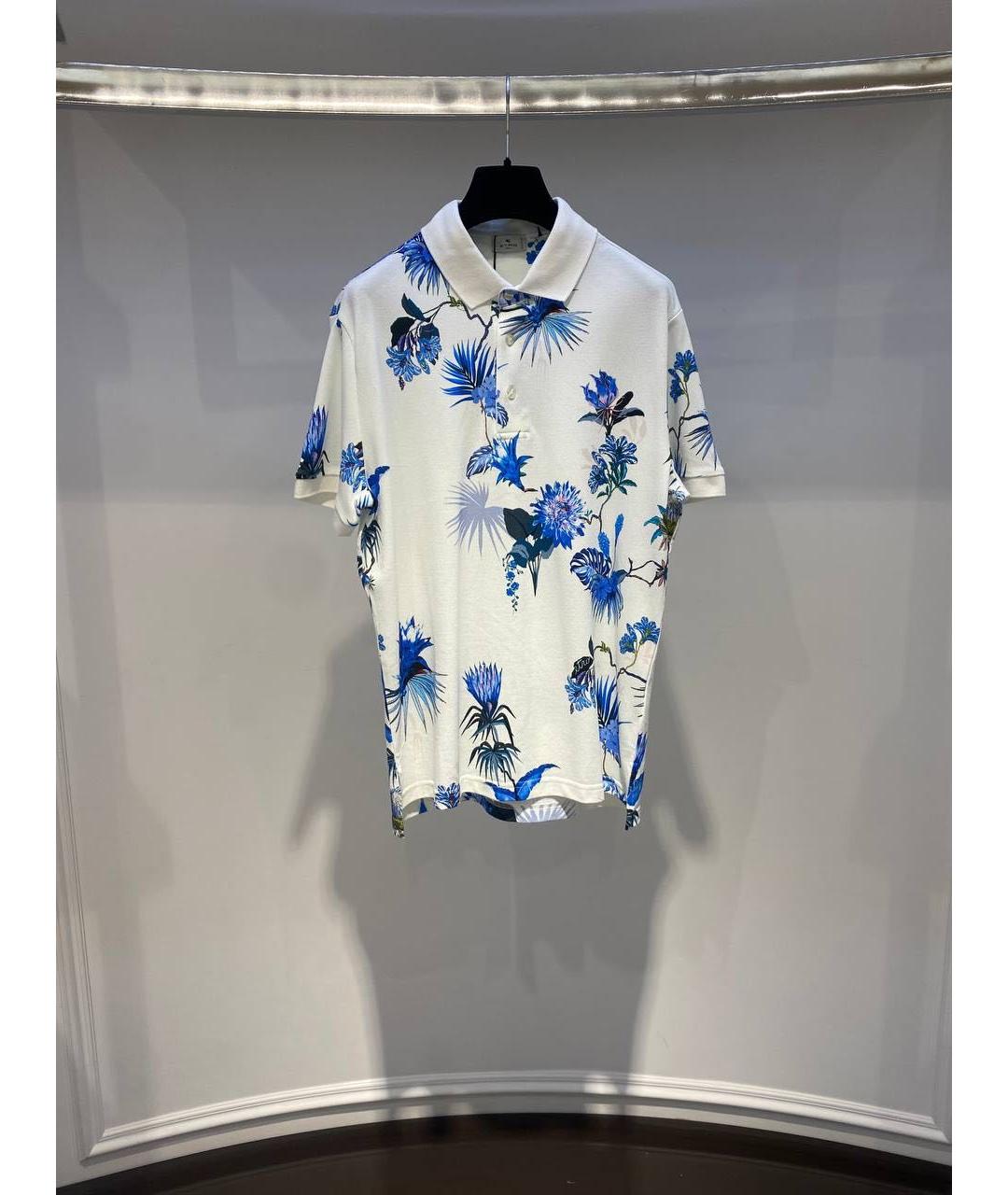 ETRO Белое хлопковое поло с коротким рукавом, фото 3