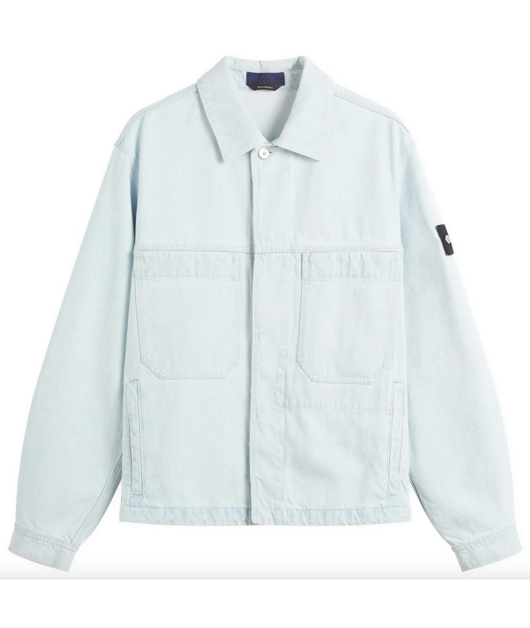 STONE ISLAND Голубая хлопковая куртка, фото 4