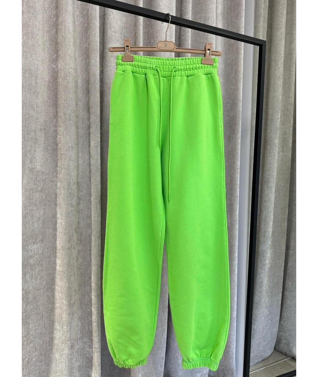 MSGM Зеленые хлопковые прямые брюки, фото 3