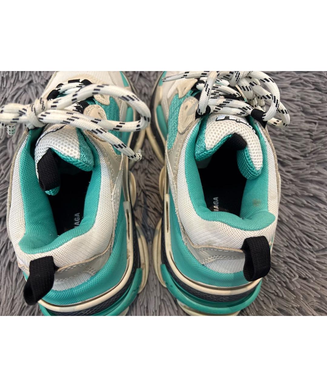 BALENCIAGA Бирюзовые текстильные кроссовки, фото 5