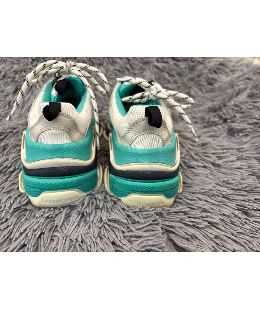 BALENCIAGA Бирюзовые текстильные кроссовки, фото 4