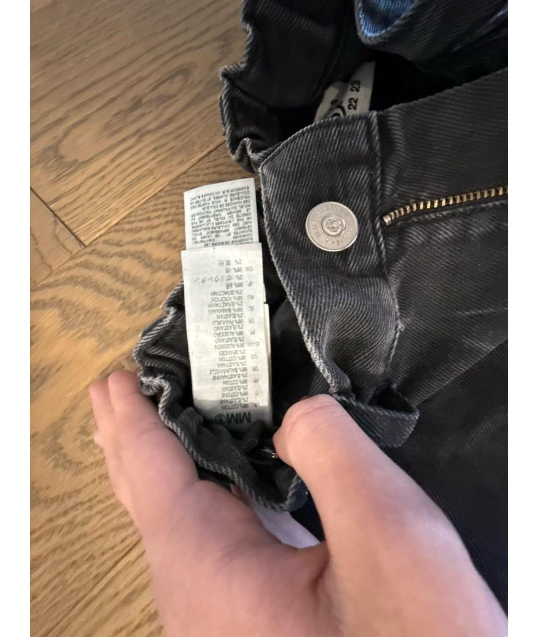 MM6 MAISON MARGIELA Антрацитовые хлопковые детские джинсы, фото 8