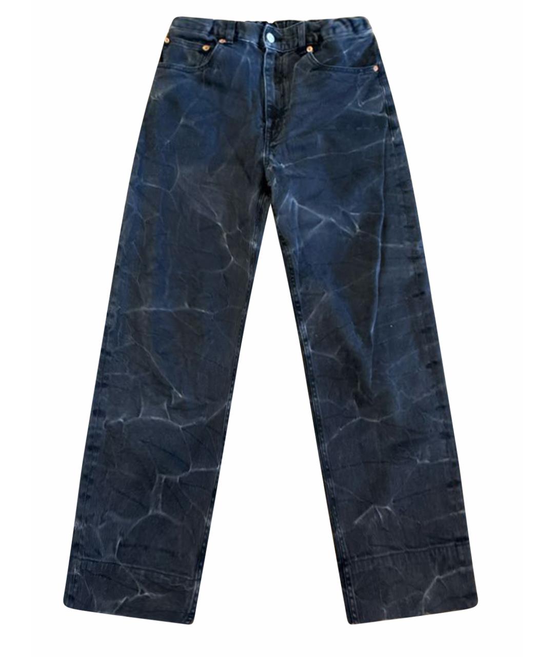 MM6 MAISON MARGIELA Антрацитовые хлопковые детские джинсы, фото 1