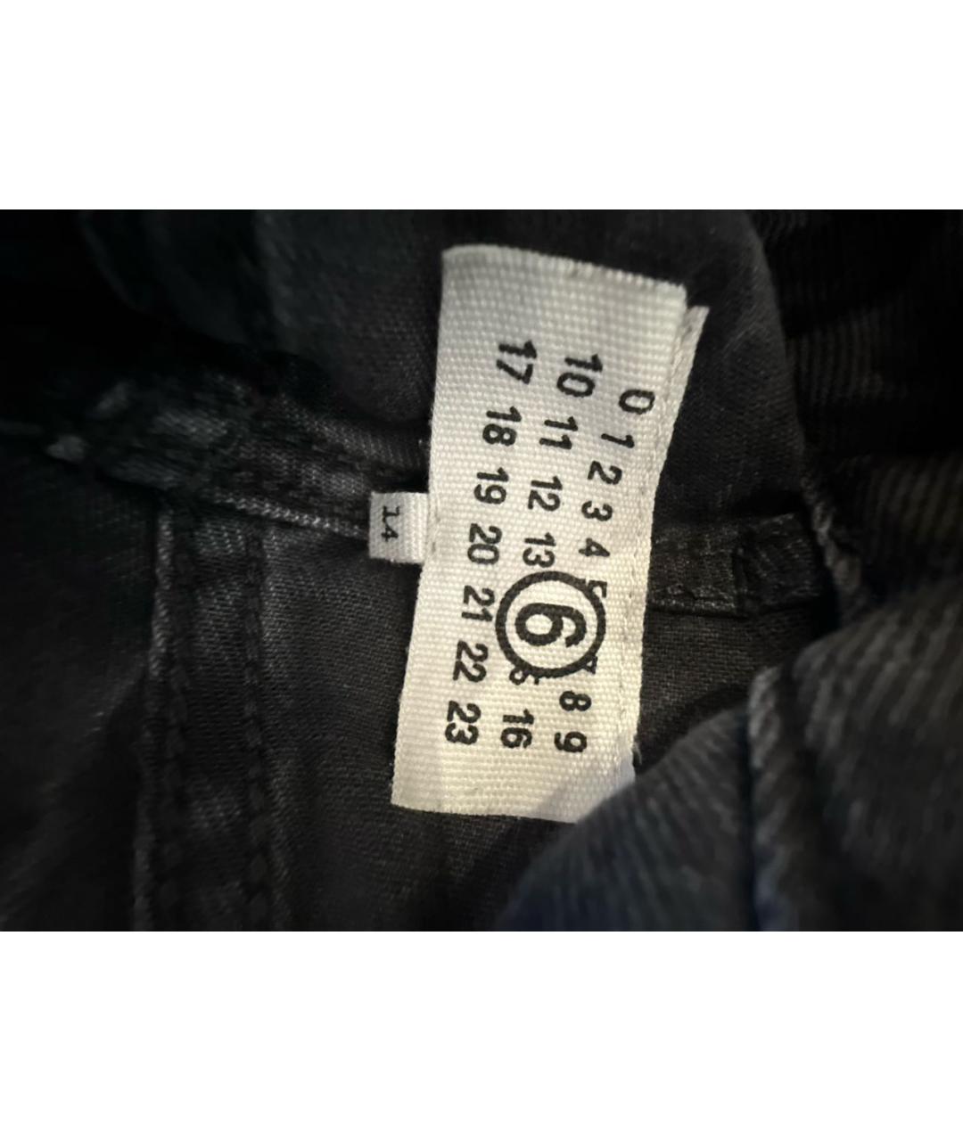 MM6 MAISON MARGIELA Антрацитовые хлопковые детские джинсы, фото 6